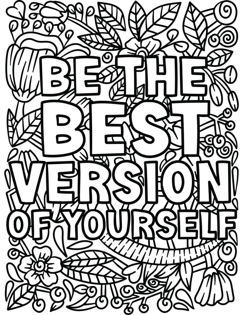 Best Version of Yourself - Coloring Page - Freebie